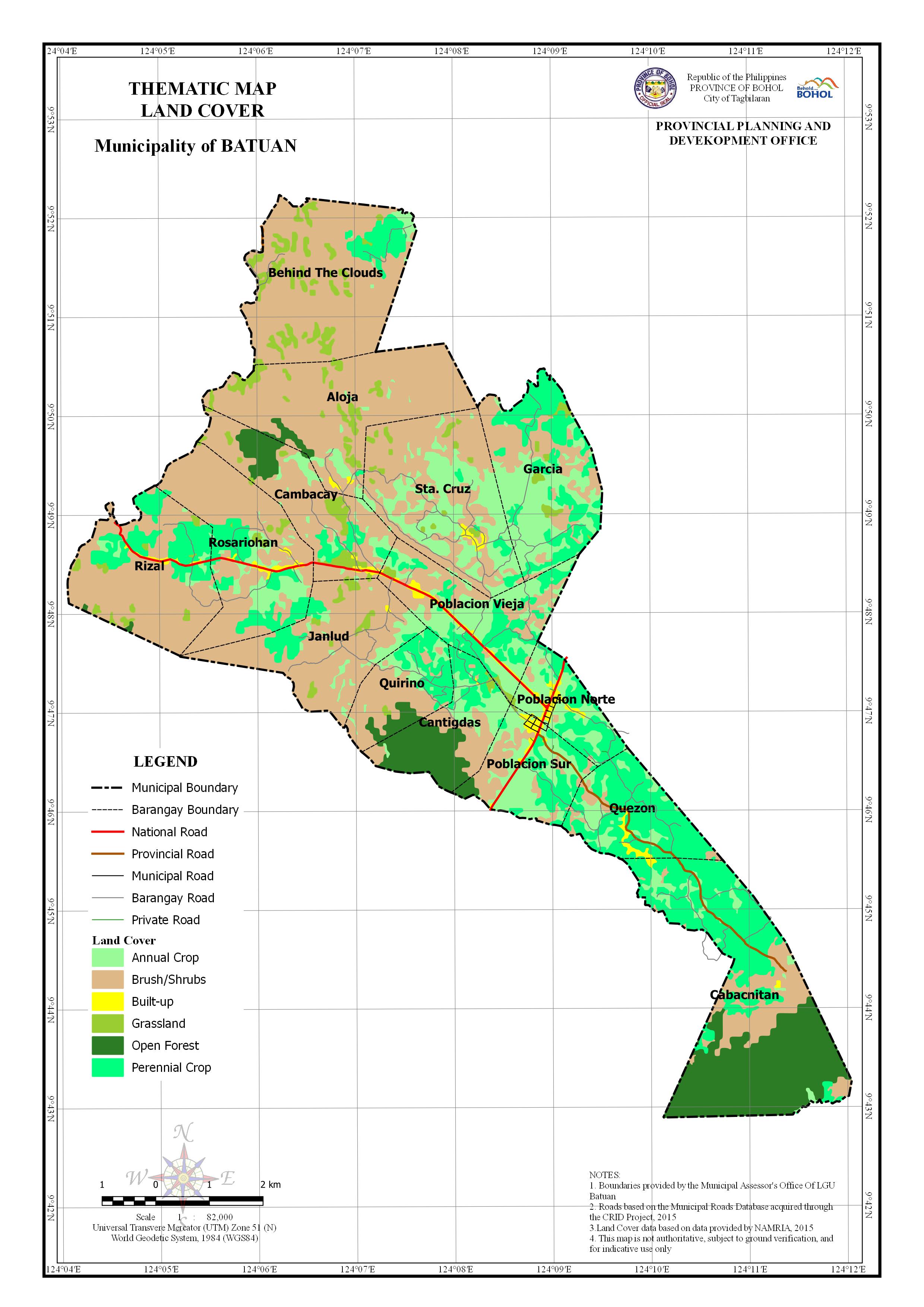 Land Cover Map of the Municipality of Batuan